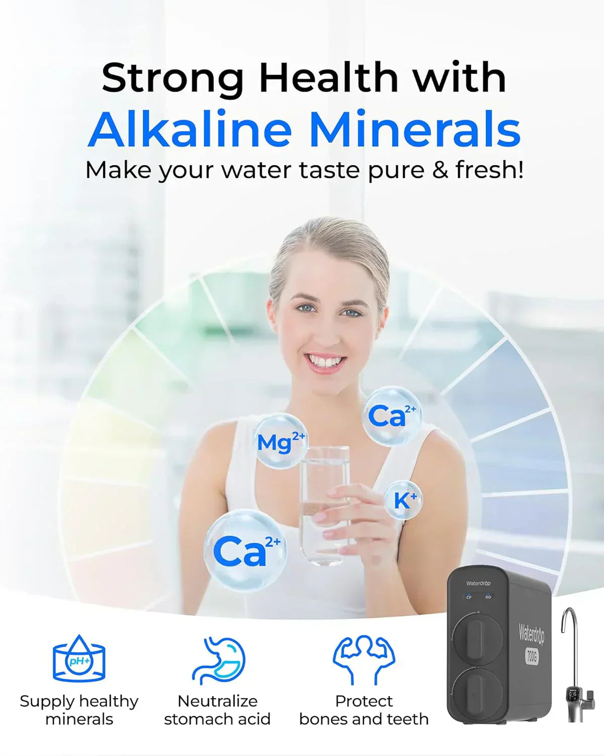WaterDrop G5P700 reverse osmosis water filter 700G fast flow reverse osmosis system