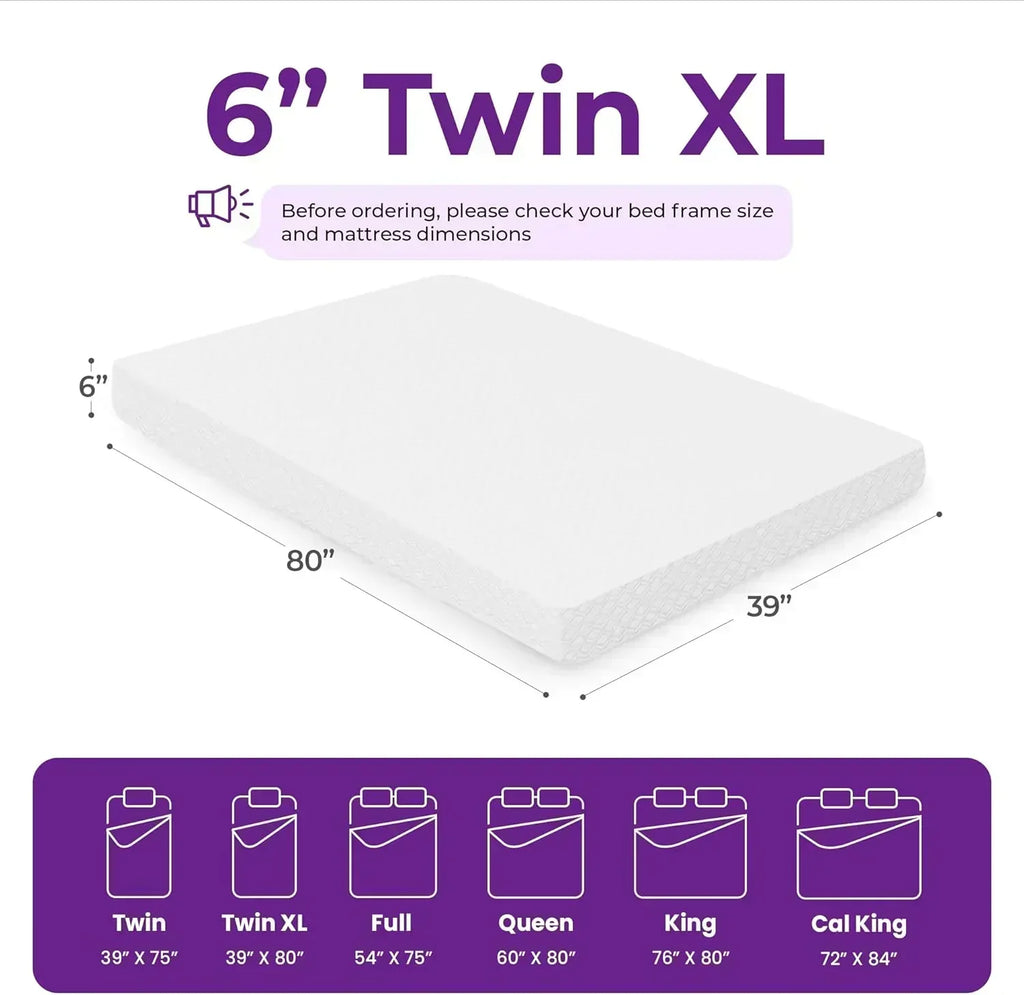 GAESTE 8-inch Fully Cooling Gel Memory Foam Mattress Mattress-in-a-Box