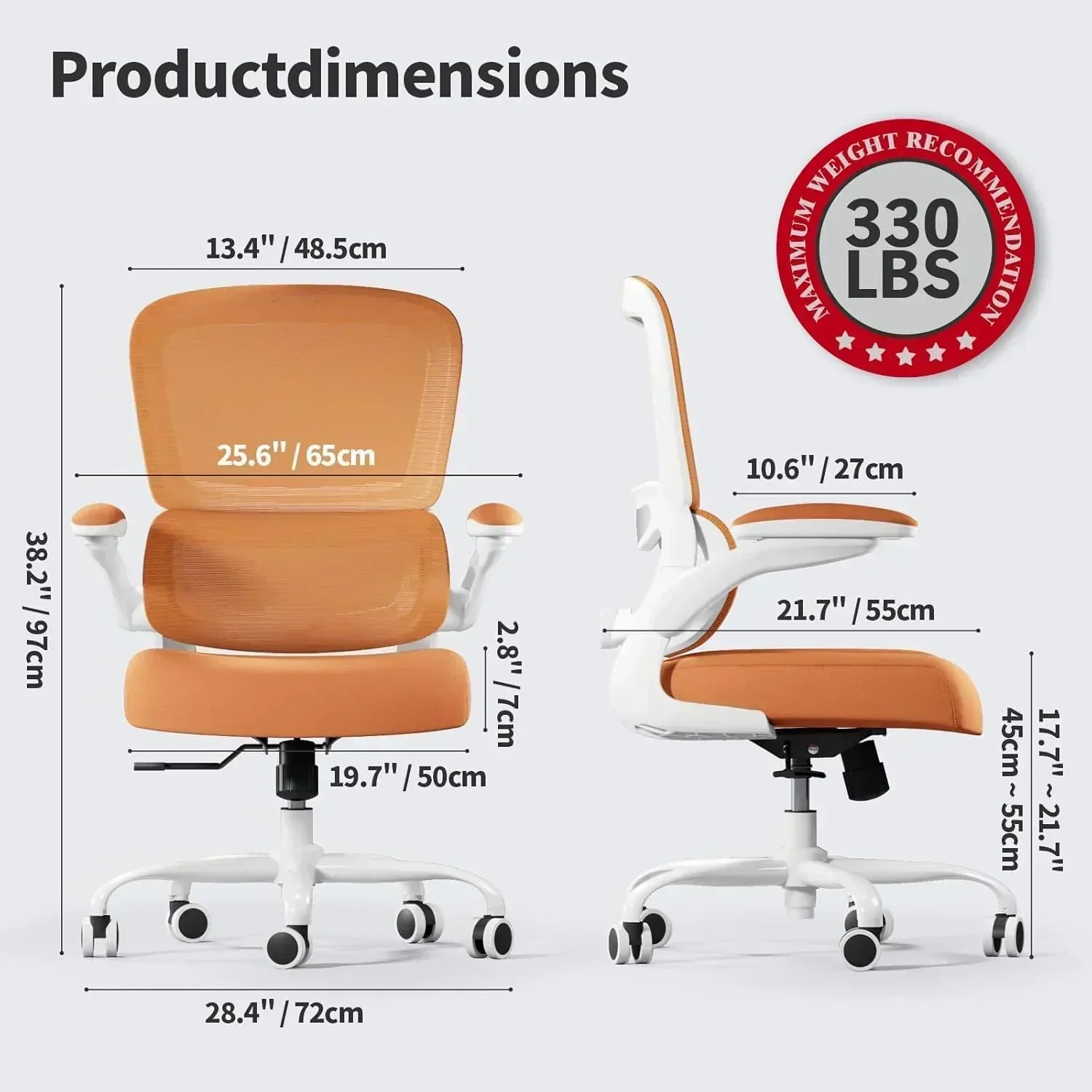 TRALT Office Chair Ergonomic Desk Chair 330 lbs Home Mesh Gaming Chair with Wheels