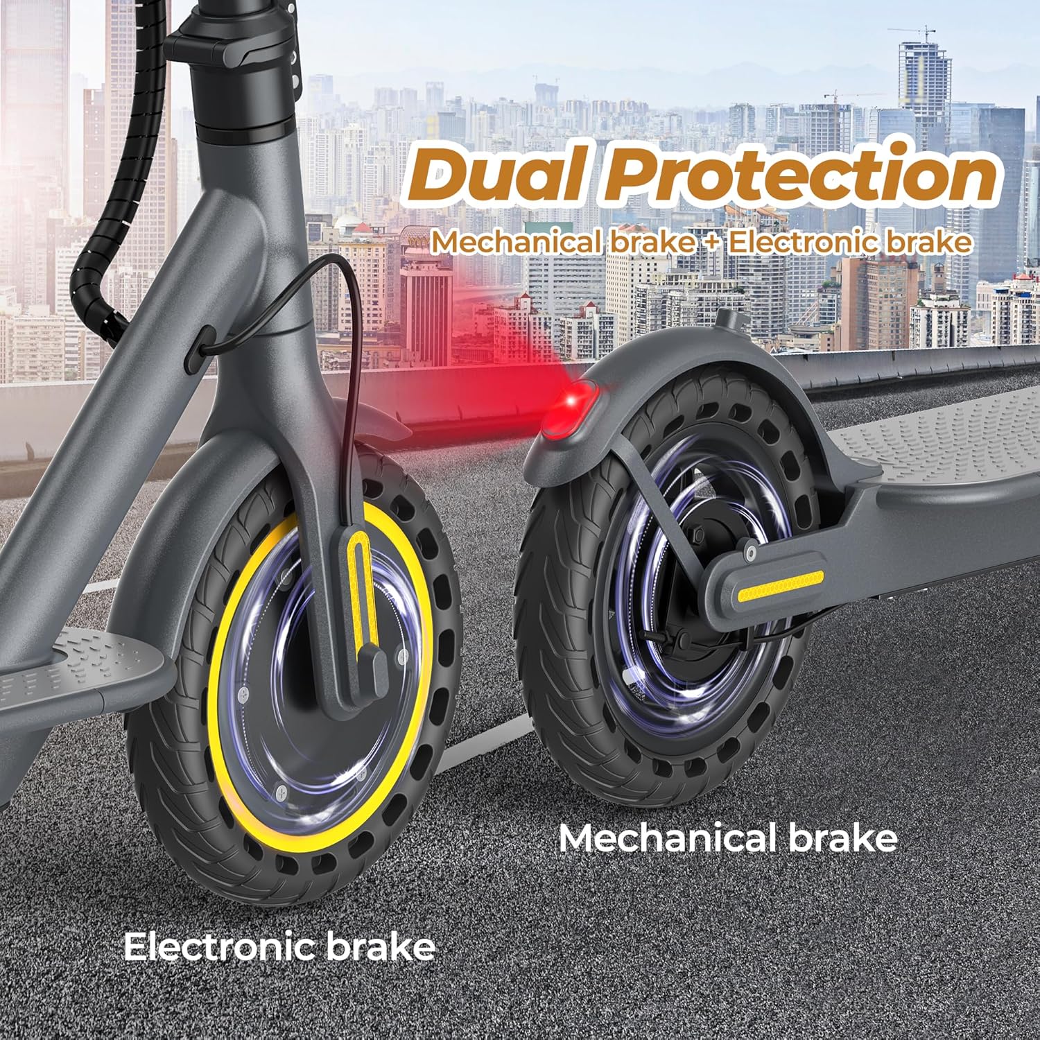 Electric Scooter, 350W/500W Motor, Top Speed 19/22 mph, Max 16/23/28Miles Ranges, Foldable E Scooter for Adults