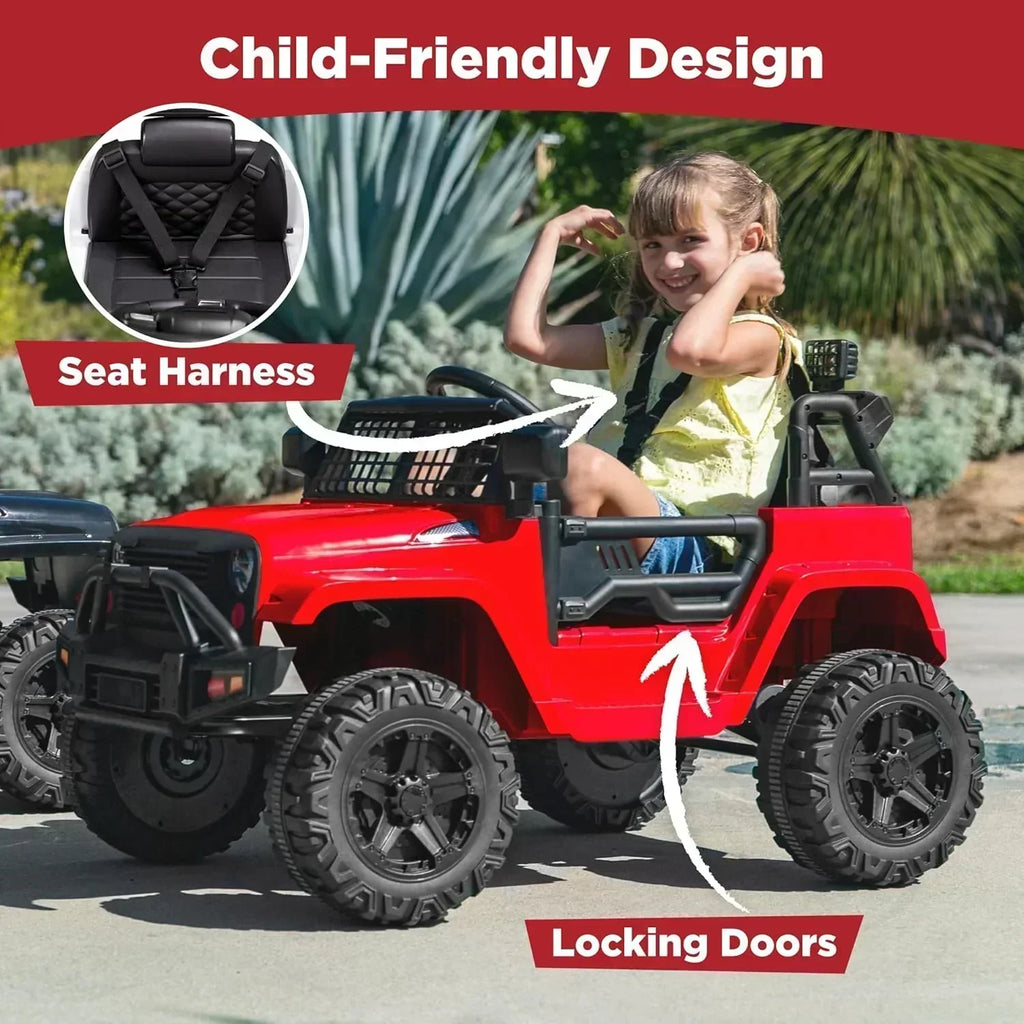 Best Choice Products 12V Kids Ride-On Truck Car with Spring Suspension and LED Lights