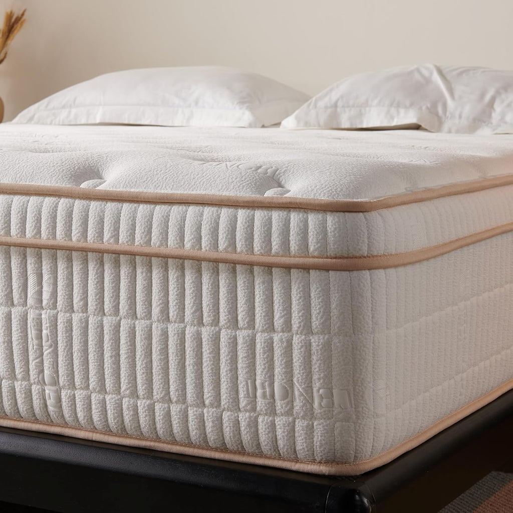 14 Inch Queen Hybrid Mattress, Cooling Gel Memory Foam & Zoned Pocket Coils, Pressure Relief, Motion Isolation, Breathable Bed in a Box, CertiPUR-US Certified