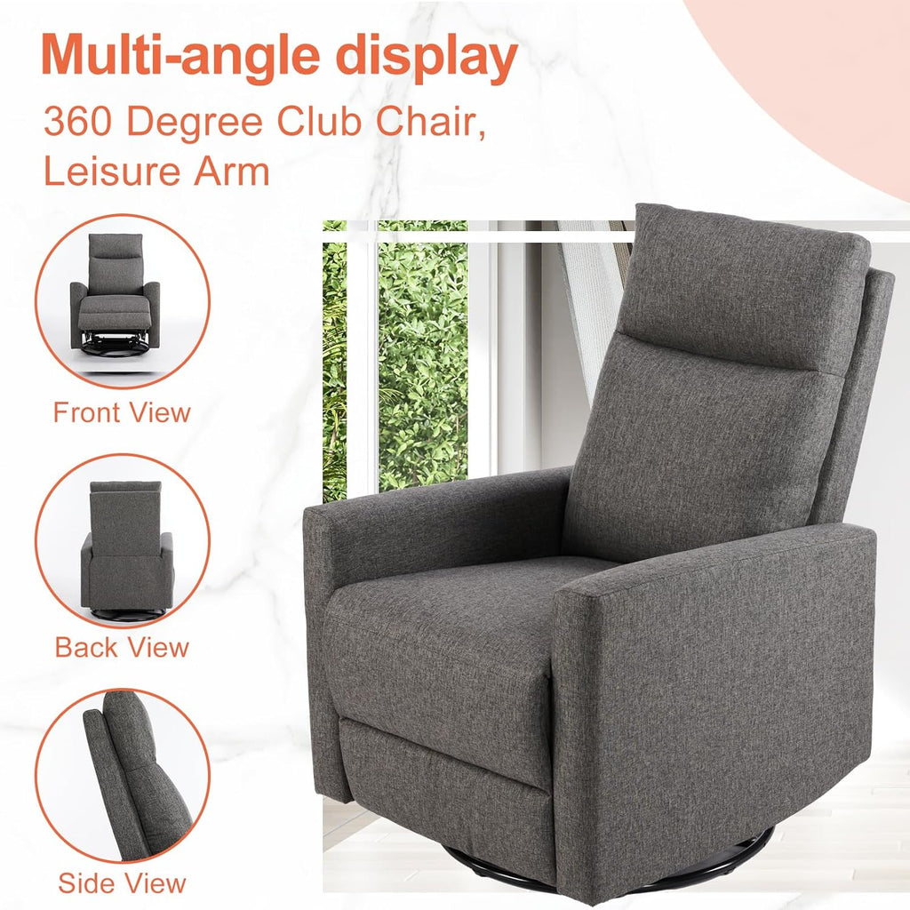 Sweet and crisp rocking chair 360 degree rotating recliner with sliding function