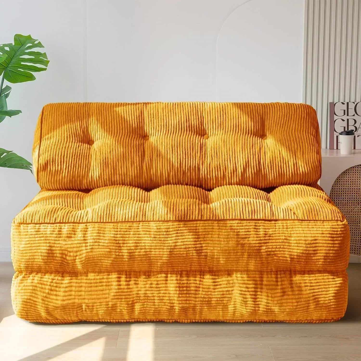 MAXYOYO Folding Sofa Bed Convertible Sleeper Chair with Pillow Foldable Mattress with Back Support