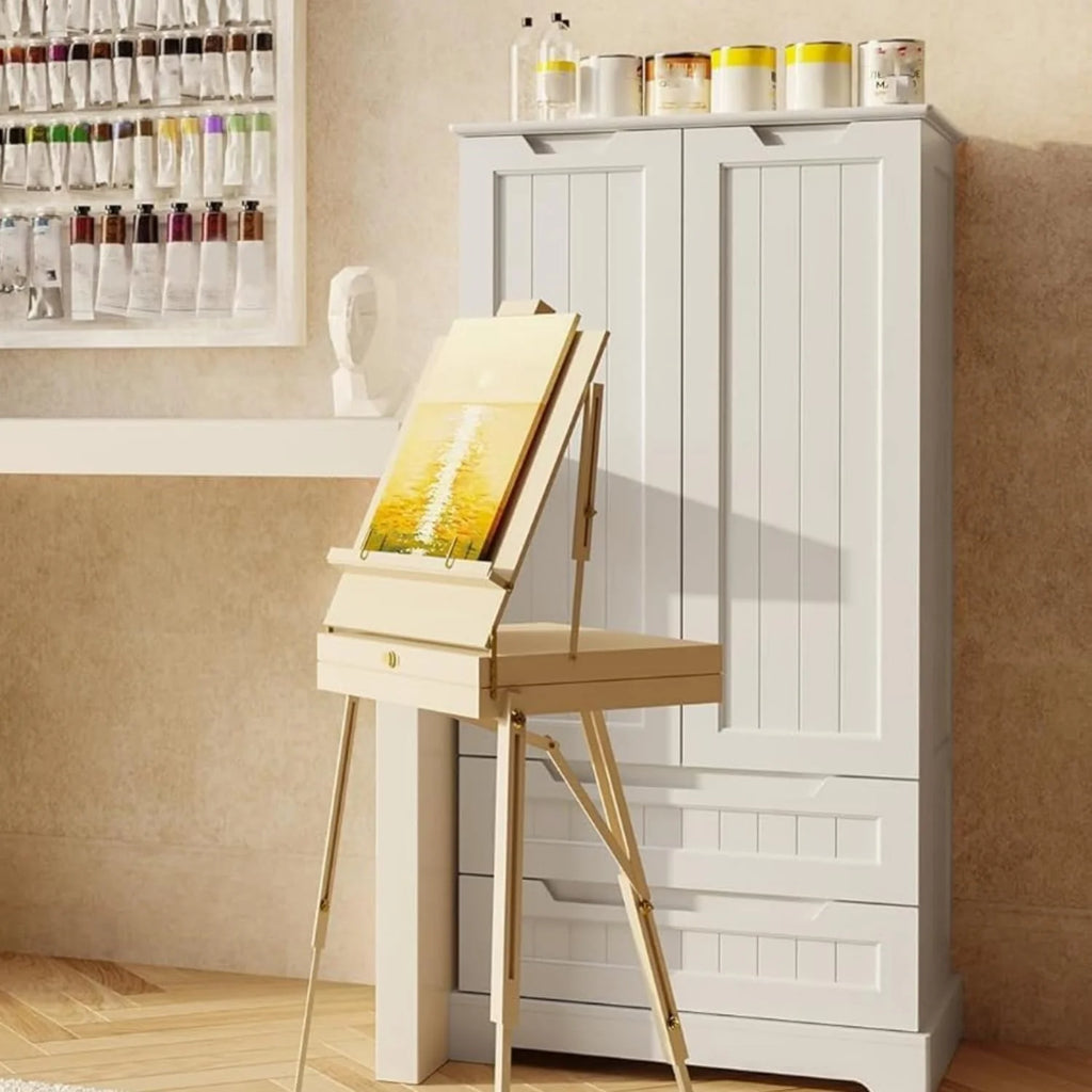 Gizoon Kitchen Pantry Cabinet with Drawers Freestanding Bathroom Storage Cabinet with Doors and Shelves, 47 Inch Small Pantry Cabinet