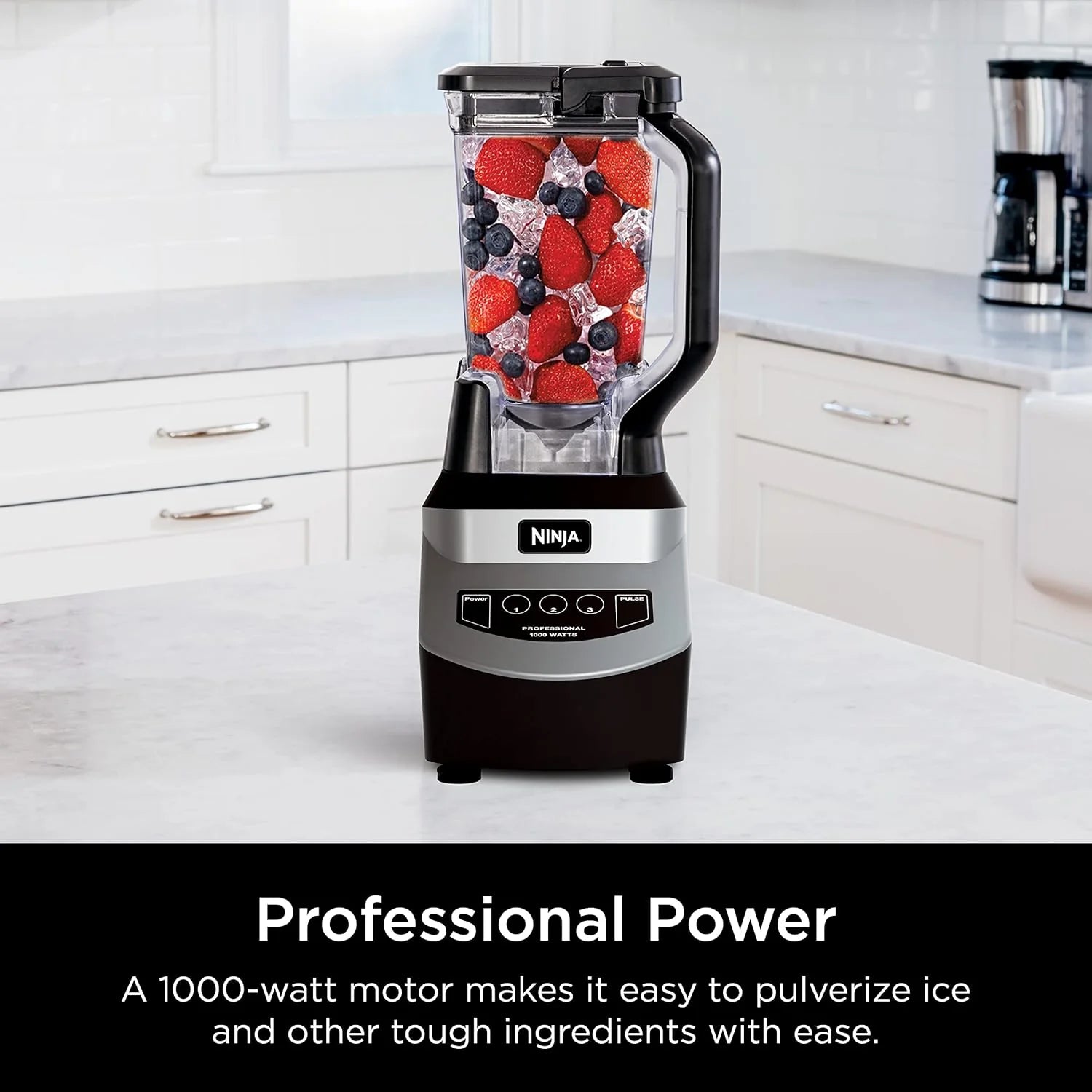 Ninja BL610 Professional 72 Oz Countertop Blender with 1000-Watt Base and Total Crushing Technology for-Smoothies, Ice and Frozen Fruit, Black