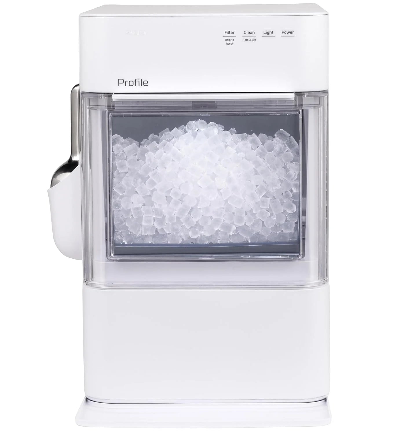 GE Profile Opal 2.0 Ultra Nugget Ice Maker with Scale Inhibiting Filter, Scoop Included, 38 lbs in 24 Hours, Pellet Ice Machine with WiFi & Smart Connected, Stainless Steel