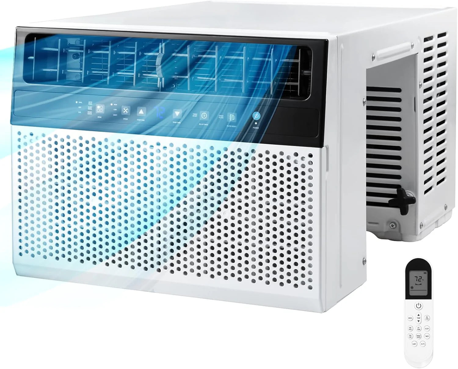 U-Shaped Window Air Conditioner, 12000BTU Window AC Unit, Cools up to 550 sq. ft., 6 Modes, Saddle Shape Window AC Unit, Full Window View, Energy Efficient