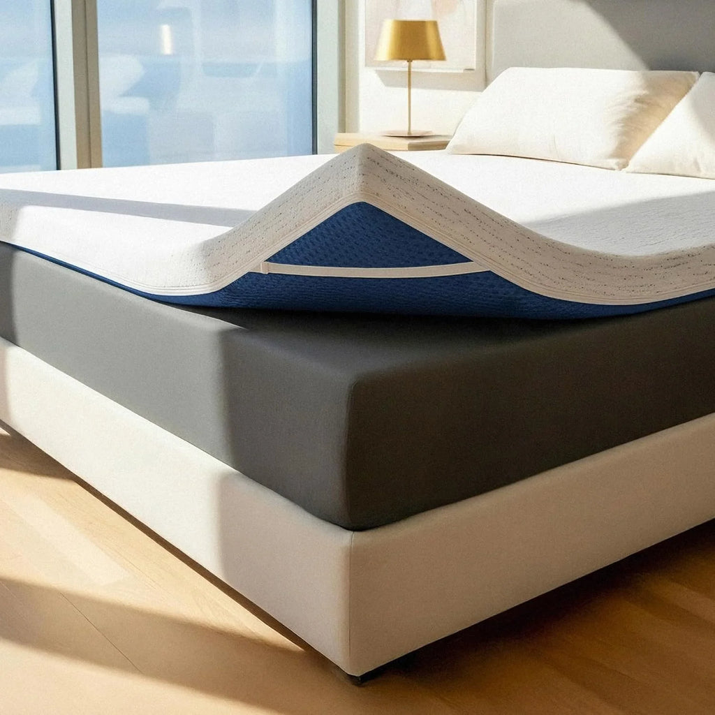 ViscoSoft 4 Inch Memory Foam Mattress Topper King - Select High Density Ventilated Mattress Pad - Premium Removable Rayon Cover